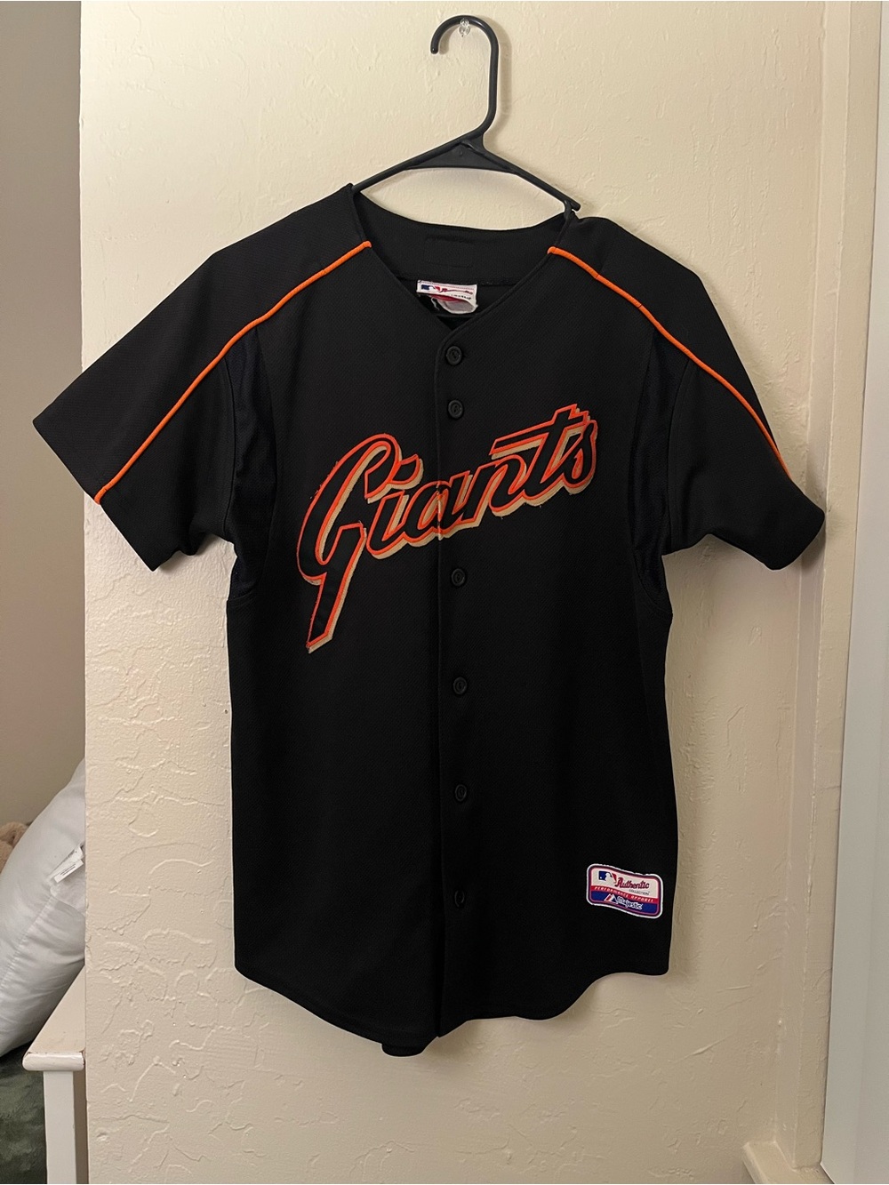 Giants Black and Orange Button-Front Baseball Jersey